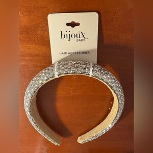 NWT Bijoux Bar Silver Crystal Rhinestone Hairband Hair Accessory